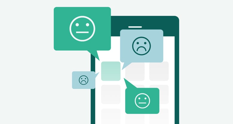 Illustration of phone with incoming messages
