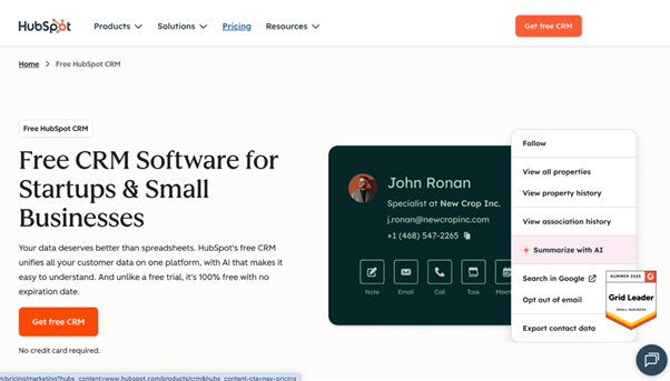 HubSpot website