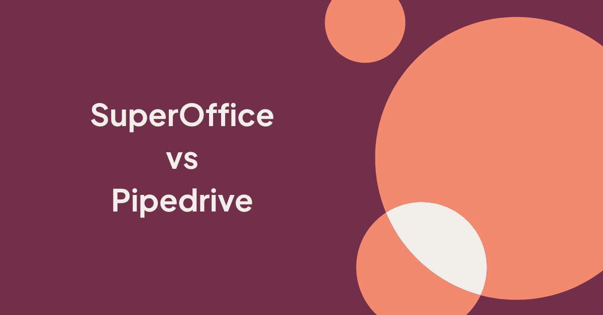 Brand illustration with the text "SuperOffice vs Pipedrive"