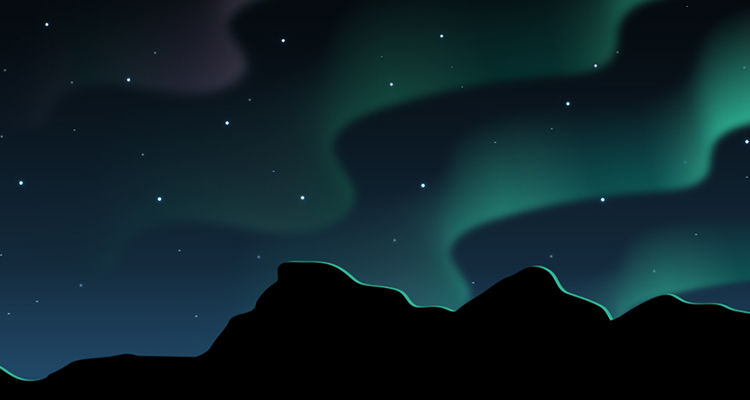 Illustration midnight sun