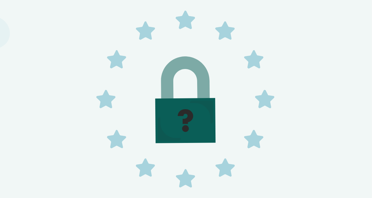 Illustration of lock with EU stars around